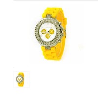 Geneva - Reloj Analógico Mujer Cristal - Amarillo