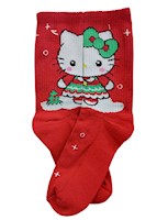 Medias de Algodón Kitty Navidad Rojo