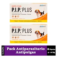 Pack x2 Pipeta Antiparasitario Antipulga P.I.P Perro 4-10 kg