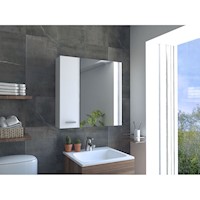 BOTIQUIN DE BAÑO SINES 2 PUERTAS CON ESPEJO - BLANCO | TUHOME