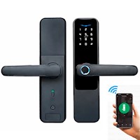 Cerradura Inteligente Chapa Smart Biometrica Digital Wifi Negro A2