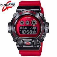 Reloj Casio G-Shock GM-6900B-4 Digital Acero Inoxidable Negro Alarma Luz Acuático Resina Rojo