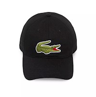 GORRA DE ALGODON AJUSTABLE LACOSTE BORDADO DE COCODRILO UNISEX COLOR NEGRO