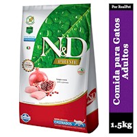 Comida para Gato Adulto Castrado N&D Pollo y Granada 1.5 kg