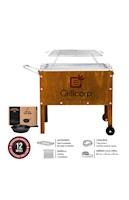 Caja China Junior Premium Grillcorp + Parr Varillas Inoxidables+Sarten