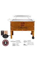 Caja China Mediana Premium Grillcorp+Parr Varillas Inoxidables+Sarten