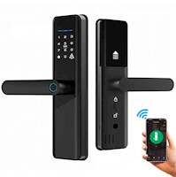 Cerradura Inteligente Chapa Smart Biometrica Digital Wifi Negro X12