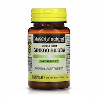 Ginkgo Biloba Hierba Entera 125mg (60 Cápsulas) – Mason Natural