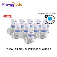 MASCARILLAS KN95 MAYFIELD FISH TYPE X 200UNID COLOR BLANCO + REGALOS