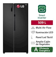 Refrigeradora LG 509LT Side by Side Múltiple Flujo de aire GS51MPD Negro