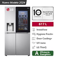 Refrigeradora LG Side by Side 617LT instaview GS66SXN Plateado