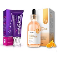 PACK CREMA DESPIGMENTANTE BIOAQUA Y SERUM CALIFORNIA VITAMINA C LAIKOU