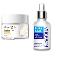 PACK CREMA ACLARANTE DE ARROZ Y SERUM ANTI ACNÉ PURE SKIN BIOAQUA