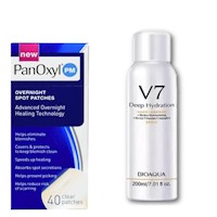 PACK PARCHES PARA EL ACNE PANOXYL Y SPRAY ACLARANTE DE CUERPO V7 BIOAQUA