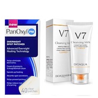 PACK PARCHES PARA EL ACNE PANOXYL Y LECHE LIMPIADORA FACIAL V7 BIOAQUA