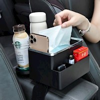 Caja de almacenamiento para coche con portavasos Color negro