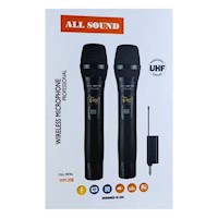 Microfono Inalambrico Doble UHF Metal ALL SOUND WM-20B