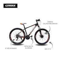 Bicicleta Crossbike XZ269 Aro 27.5 naranja
