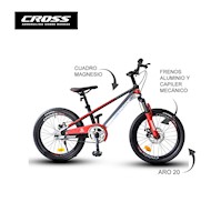 Bicicleta Crossbike Aro 20 WL Roja
