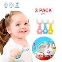 Pack 3 Cepillos 360° U de Silicona para Niños Niñas Bebés AS