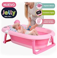 Tina de Baño Para Bebe Plegable Jelly Rosado
