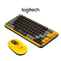 Kit - Teclado Logitech Pop Keys Multi-Device Wireless Y Pop Mouse BlackYellow