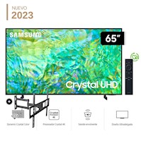 Televisor Samsung LED Smart TV 65 Crystal Ultra HD 4K UN65CU8000GXPE + Rack