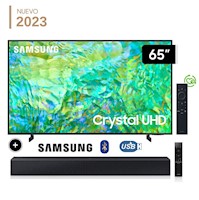 Televisor Samsung LED Smart TV 65 Crystal Ultra HD 4K UN65CU8000GXPE + HW-C400