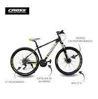 Bicicleta Crossbike XZ269 Aro 27.5 Amarilla