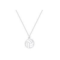 Collar pelota de Voley dije pequeño plateado