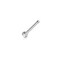 Piercing para nariz nostril palito recto con strass transparente