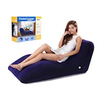 Sofá cama inflable portátil en forma de S mueble plegable AZUL