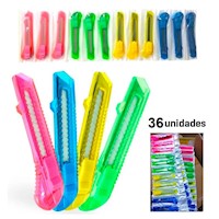 Pack de 36 Cuchillas Fosforescentes Cutter En Tira