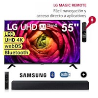Televisor LG 55" Led Ultra HD 4K con ThinQ AI 55UR7300PSA+Soundbar