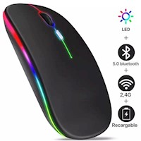 Mouse Inalámbrico Recargable Luces RGB USB