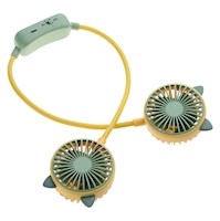 Mini ventilador de cuello portátil USB Kawai Verde