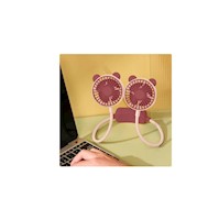 Mini ventilador de cuello portátil USB Kawai Morado