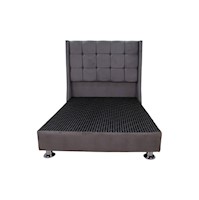 CAMA TAPIZADA ATENAS - 2 PLAZAS - COLOR GRIS