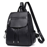 Mochila Antirrobo Cuero Sintético Negro