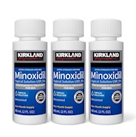 Minoxidil Liquido 5% Kirkland para Barba y Cabello 3 Unid