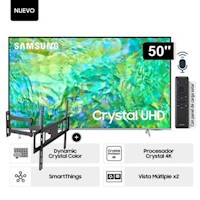 Televisor Samsung LED Smart TV 50 Crystal UHD 4K UN50CU8200GXPE+Rack Giratorio