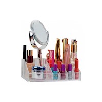 Organizador de Cosmeticos Maquillaje Acrílico Labiales con Espejo
