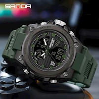 Reloj Deportivo Hombre Sanda Tipo G Shock Resistente - Verde