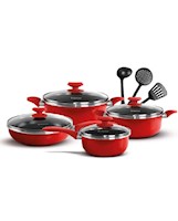 Juego de Ollas Finezza Antiadherente Rojo