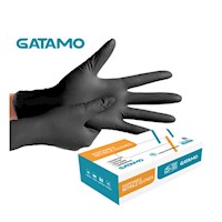 100 Guantes Sintéticos Desechables de Nitrilo Negro - GATAMO Talla M