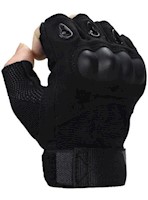 Guantes Mitones Tácticos Militar Moto Gym Deportes Ciclismo Crossfit - Negro