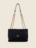 Guess Cessily Quilted Convertible Women's Crossbody Bags Black