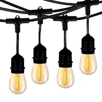 Guirnalda Led 10 Metros 20 Focos Casa Jardin Fiesta Negro Vintage
