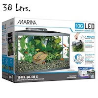 Acuario Marina 10G LED, Kit de 38 lt. 51.3x26x 32.8 cm Hagen