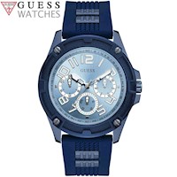 Reloj Guess Delta GW0051G4 Para Hombre Multifuncional Correa De Silicona Azul Dial Celeste